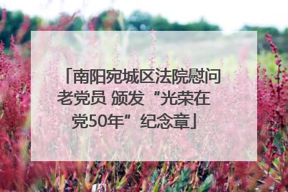 南阳宛城区法院慰问老党员 颁发“光荣在党50年”纪念章