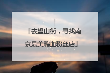 去望山街，寻找南京最美鸭血粉丝店