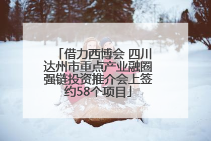 借力西博会 四川达州市重点产业融圈强链投资推介会上签约58个项目