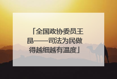 全国政协委员王昆——司法为民做得越细越有温度