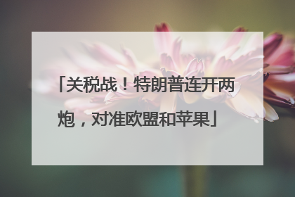 关税战！特朗普连开两炮，对准欧盟和苹果