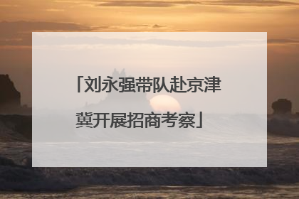 刘永强带队赴京津冀开展招商考察