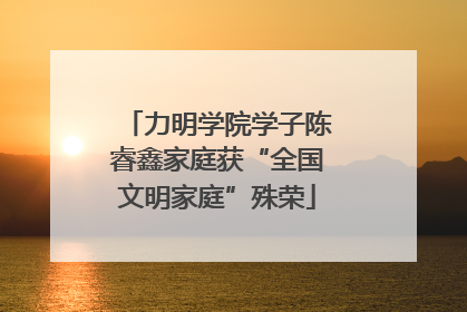 力明学院学子陈睿鑫家庭获“全国文明家庭”殊荣