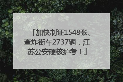加快制证1548张、查炸街车2737辆，江苏公安硬核护考！
