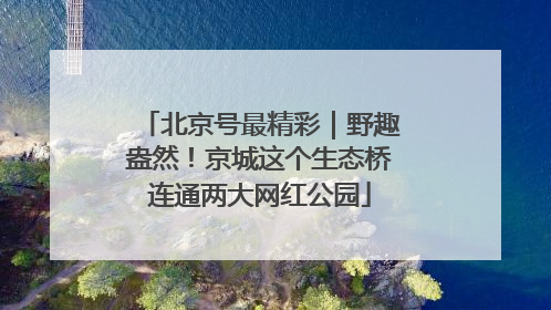 北京号最精彩｜野趣盎然！京城这个生态桥连通两大网红公园