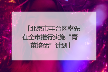 北京市丰台区率先在全市推行实施“青苗培优”计划