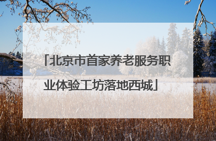 北京市首家养老服务职业体验工坊落地西城