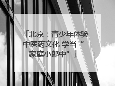 北京：青少年体验中医药文化 学当“家庭小郎中”