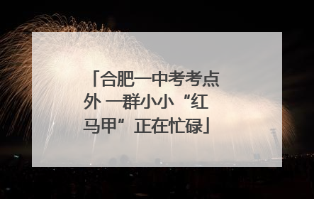 合肥一中考考点外 一群小小“红马甲”正在忙碌