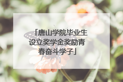 唐山学院毕业生设立奖学金奖励青春奋斗学子