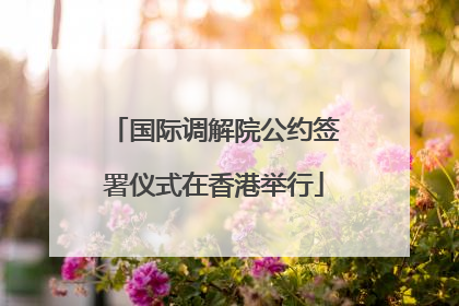 国际调解院公约签署仪式在香港举行