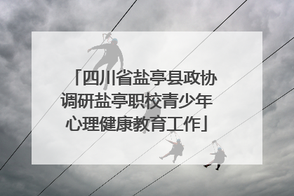 四川省盐亭县政协调研盐亭职校青少年心理健康教育工作