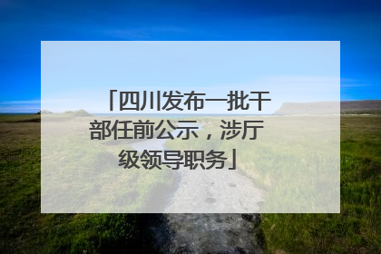 四川发布一批干部任前公示，涉厅级领导职务