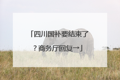 四川国补要结束了？商务厅回复→