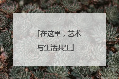 在这里，艺术与生活共生