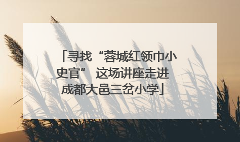 寻找“蓉城红领巾小史官” 这场讲座走进成都大邑三岔小学