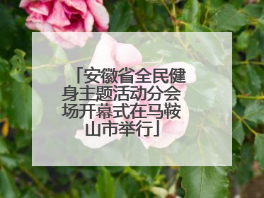 安徽省全民健身主题活动分会场开幕式在马鞍山市举行