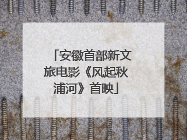 安徽首部新文旅电影《风起秋浦河》首映