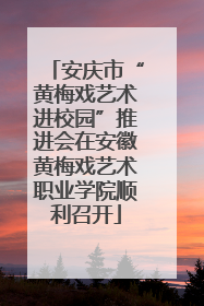 安庆市“黄梅戏艺术进校园”推进会在安徽黄梅戏艺术职业学院顺利召开