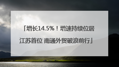 增长14.5%！增速持续位居江苏首位 南通外贸破浪前行