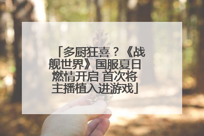 多厨狂喜？《战舰世界》国服夏日燃情开启 首次将主播植入进游戏