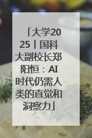 大学2025丨国科大副校长郑阳恒：AI时代仍需人类的直觉和洞察力