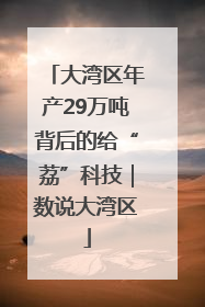 大湾区年产29万吨背后的给“荔”科技｜数说大湾区