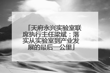 天府永兴实验室联席执行主任梁斌：落实从实验室到产业发展的最后一公里