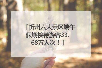 忻州六大景区端午假期接待游客33.68万人次！