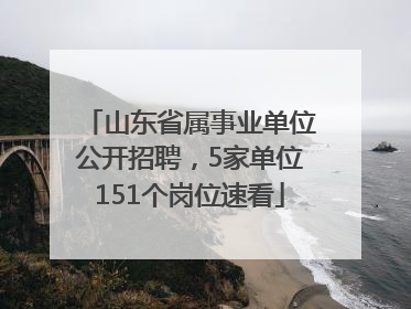 山东省属事业单位公开招聘，5家单位151个岗位速看