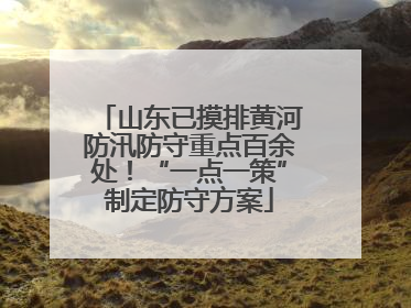 山东已摸排黄河防汛防守重点百余处！“一点一策”制定防守方案