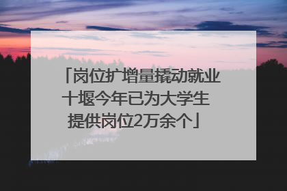 岗位扩增量撬动就业 十堰今年已为大学生提供岗位2万余个