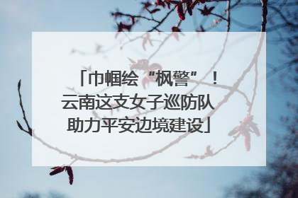 巾帼绘“枫警”！云南这支女子巡防队助力平安边境建设