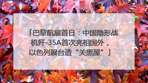 巴黎航展首日：中国隐形战机歼-35A首次亮相国外，以色列展台遭“关黑屋”