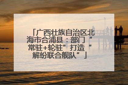 广西壮族自治区北海市合浦县：部门“常驻+轮驻”打造“解纷联合舰队”