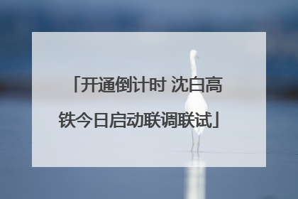 开通倒计时 沈白高铁今日启动联调联试