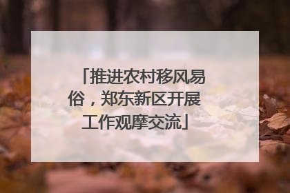 推进农村移风易俗，郑东新区开展工作观摩交流