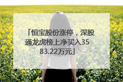 恒宝股份涨停，深股通龙虎榜上净买入3583.22万元