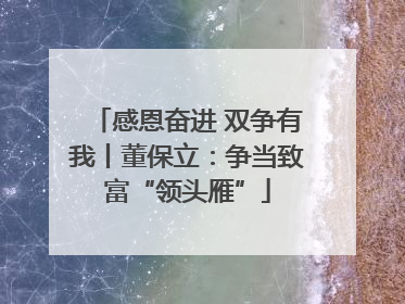 感恩奋进 双争有我丨董保立：争当致富“领头雁”