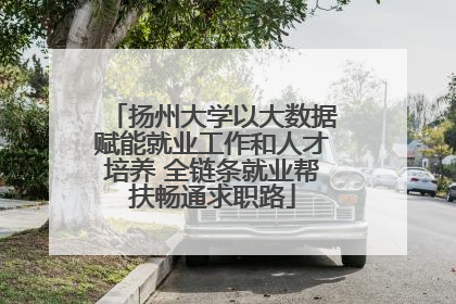扬州大学以大数据赋能就业工作和人才培养 全链条就业帮扶畅通求职路