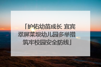护佑幼苗成长 宜宾翠屏菜坝幼儿园多举措筑牢校园安全防线