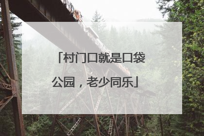 村门口就是口袋公园，老少同乐