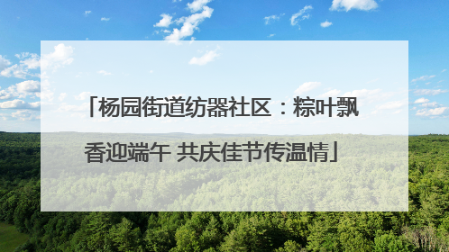 杨园街道纺器社区：粽叶飘香迎端午 共庆佳节传温情