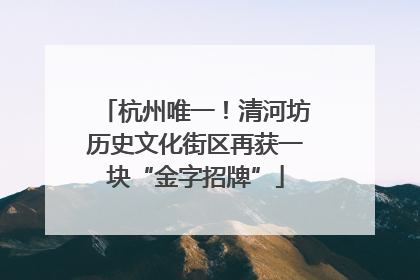 杭州唯一！清河坊历史文化街区再获一块“金字招牌”