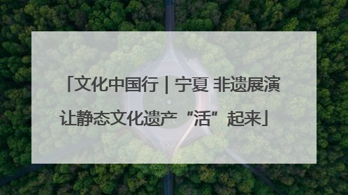 文化中国行｜宁夏 非遗展演让静态文化遗产“活”起来