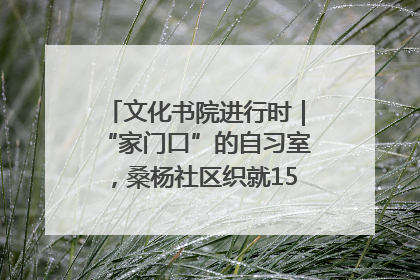 文化书院进行时｜“家门口”的自习室，桑杨社区织就15分钟学习生活圈