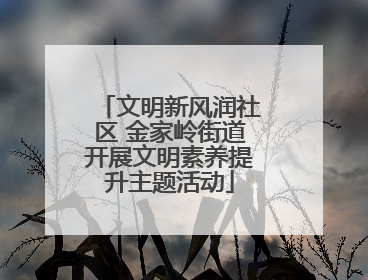 文明新风润社区 金家岭街道开展文明素养提升主题活动