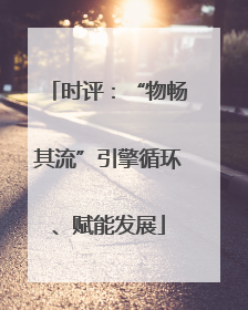 时评：“物畅其流”引擎循环、赋能发展