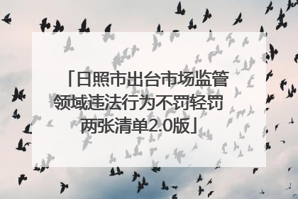 日照市出台市场监管领域违法行为不罚轻罚两张清单2.0版