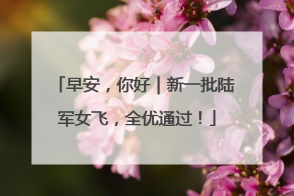 早安，你好｜新一批陆军女飞，全优通过！